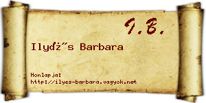 Ilyés Barbara névjegykártya